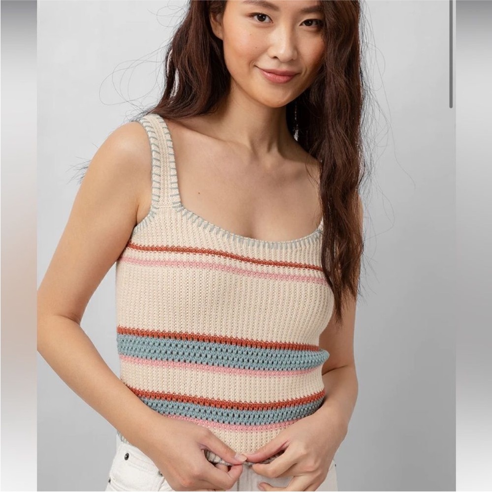 Rails Sienna Top Striped Knit Tank Top Size Large